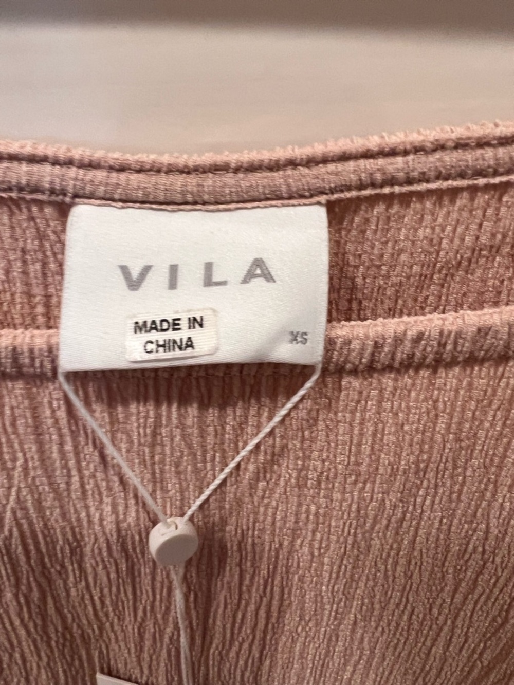 VILA Blush Ribbed Textured Top - Picture 2 of 6